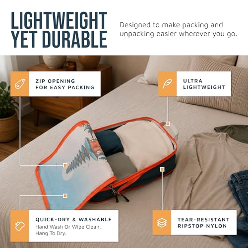 TRIPPED Travel Gear Large Compression Packing Cubes 7-Piece Set for Travel - color: Bucketlist
