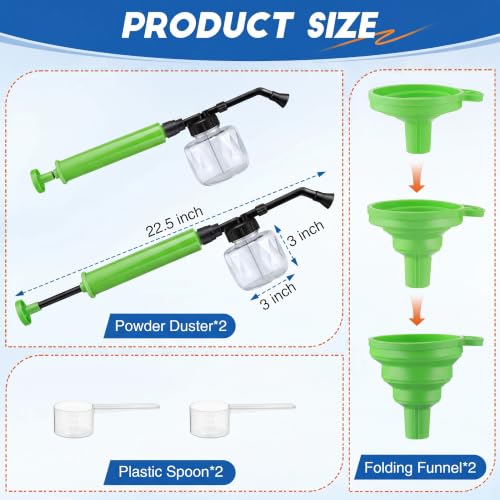 Diatomaceous Earth Duster, 250ml Powder Applicator Dispenser(Green,2 Pack - color: Green