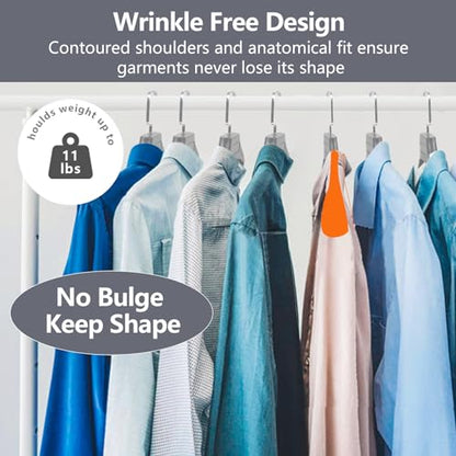 DEDU Suit Hangers for Men 40 Pack, Extra Wide Suit Hanger Non Slip Width 17.7", Thick Plastic Coat Hangers Grey with Metal Hook - color: Grey-40
