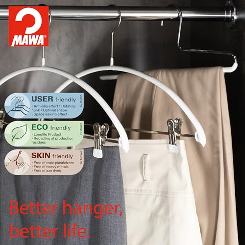 Mawa by Reston Lloyd Non-Slip Space Saving Clothes Hanger with Single Rod for Pants, Style KH/1, Set of 10, Copper - color: Set of 10, size: Copper