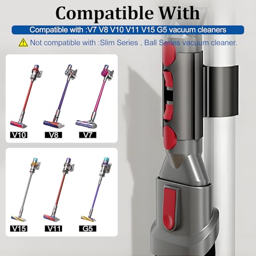 Vacuum Attachment Holder for Dyson V7 V8 V10 V11 V15 G5 - style: B-2-in-1 Vacuum Wand Clip