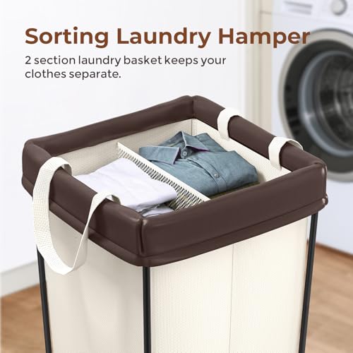 160L Rolling Laundry Basket with Wheels, Rolling Laundry Hamper with Wheels - color: Beige, size: 160L