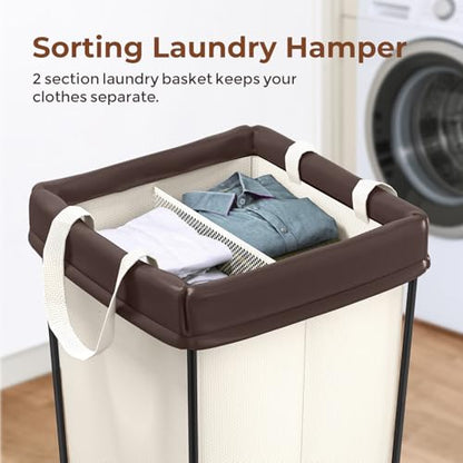 160L Rolling Laundry Basket with Wheels, Rolling Laundry Hamper with Wheels - color: Beige, size: 160L