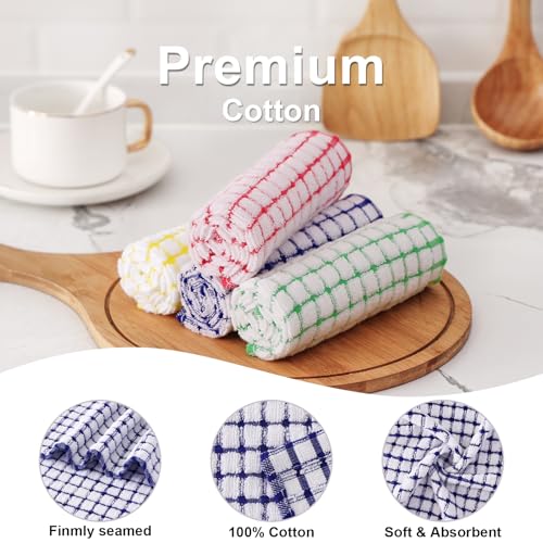 Kitinjoy Cotton 12 Pack Terry Kitchen Dish Cloths, Mixed Color - color: Mixed Color, size: 12 X 12 - 12 Pack