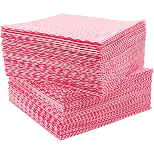 Disposable Dish Cloths Paper Towels, Domestic Cleaning Towels, Multipurpose Quick-Dry Rag Dish Cloths Heavy Duty Handy Wipes for Kitchen 75 Count 14.2"X15.7", Red - color: Red-75