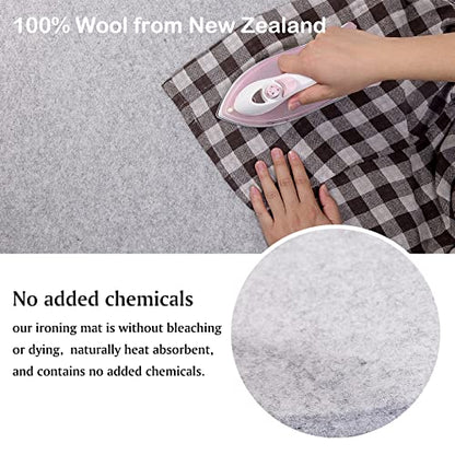 Rdutuok Wool Pressing Mat, 54in x 15in, 100% New Zealand Wool Ironing Mat - size: 54" x 15"