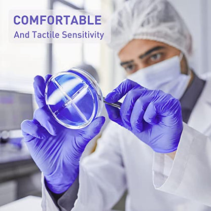 PElPU Nitrile Gloves, Disposable cleaning, Powder Free, Latex Free, Non-Sterile Protective Gloves - size: Large (Pack of 100)
