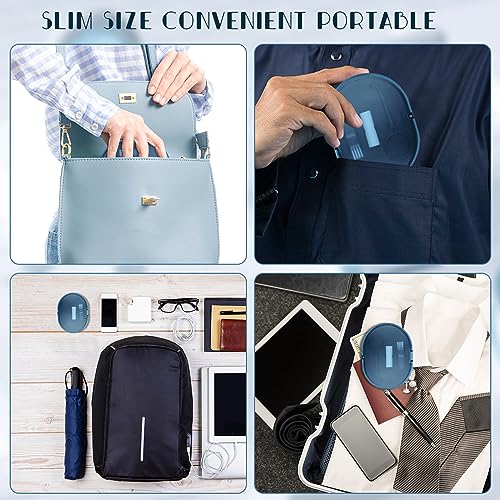 New Double-layer Retainer Storage Case with Belt Chewing,Removal Tool,Cleaning Brush,Built in Mirror Orthodontic Retainer Case - color: blue