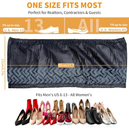 Shoe Covers Disposable, Extra Large 200 Pack, Non-Slip Indoor - color: Black 200 Pcs (Xl)