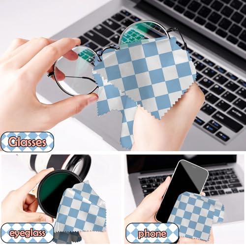 6 PCS Glasses Cleaning Cloth Eyeglass Cleaning Cloth Lens Eyeglasses Microfiber Cute Aesthetic Cloth for Unisex Women Girls Reusable Phone Screens Camera Multi-Patterns(6.3"x6.3")-Checkered - color: N3-checkered