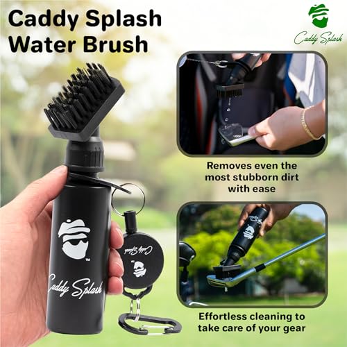 Caddy Splash Golf Club Groove Brush Cleaner with Water, Retractable Clip