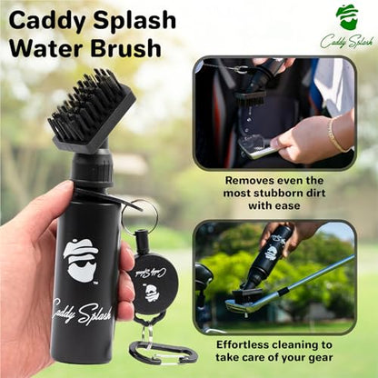 Caddy Splash Golf Club Groove Brush Cleaner with Water, Retractable Clip