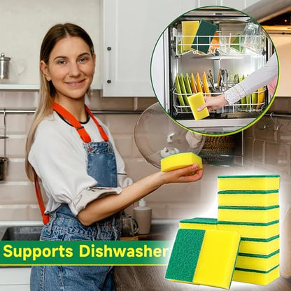 Sponges Kitchen 16 Count, Heavy Duty Scrub Sponges for Cleaning
