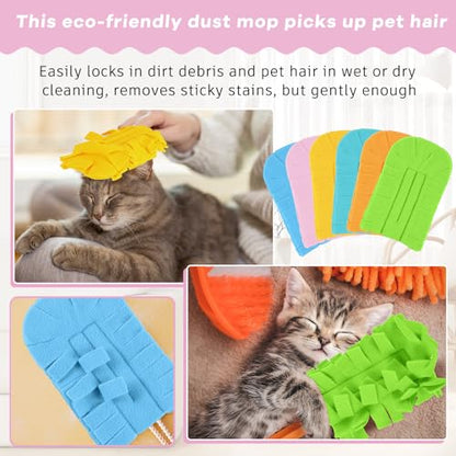 12 Pcs Reusable Duster Refills Washable Pads, Candy Color - color: Candy Color