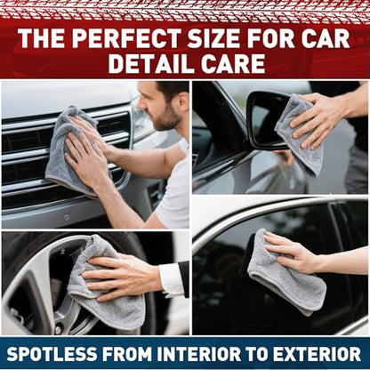 Microfiber Cleaning Cloths Bulk-400 Pack, Gray Microfiber Towels for Cars - color: Grey, size: 400P