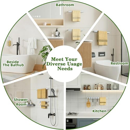 Alise Hand Towel Holder Towel Bar for Bathroom Wall Mounted 8 Inch,White - color: White, size: 8-Inch