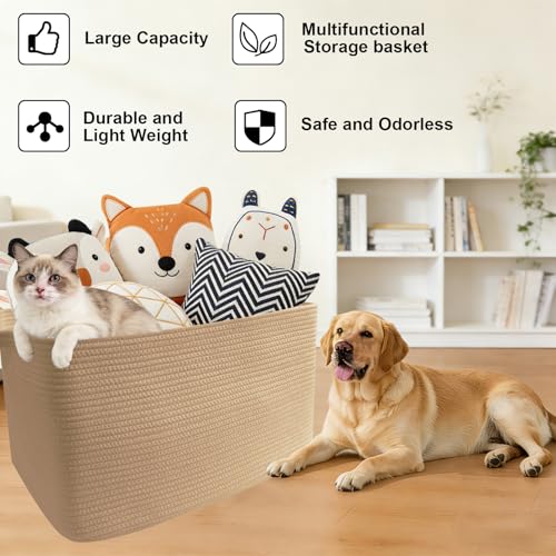 65L Large Laundry Basket with Handles,Woven Blanket Basket,Jute - color: Jute, size: 65L