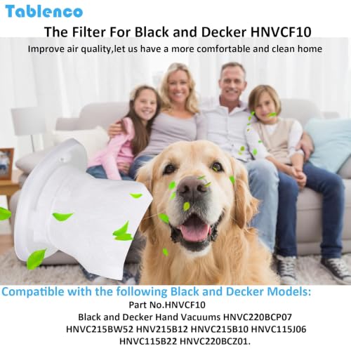 HNVCF10 Replacement Filters, Compatible with Black and Decker Vacuums - size: 6 Pack