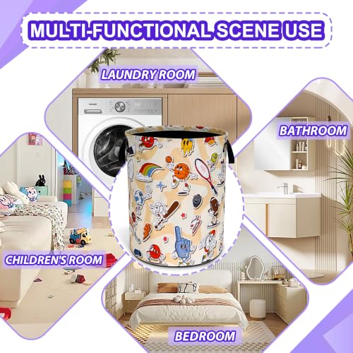 Balls Game Laundry Basket Foldable Oxford Cloth Hamper 18.9 x 16.5 Inch - color: Ball Game