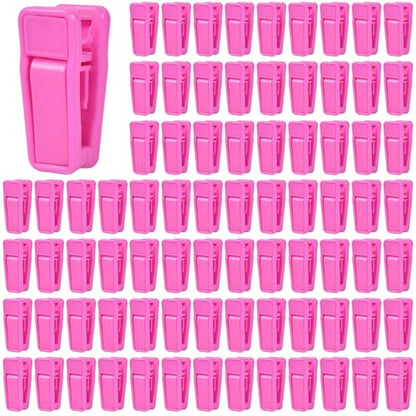 KISEER 80 Pcs Plastic Baby Hanger Clips Slim-line Finger Clips Set for Clothes Hanger Velvet Hanger (Pink) - color: Pink, size: 80 Pcs