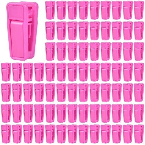 KISEER 80 Pcs Plastic Baby Hanger Clips Slim-line Finger Clips Set for Clothes Hanger Velvet Hanger (Pink) - color: Pink, size: 80 Pcs