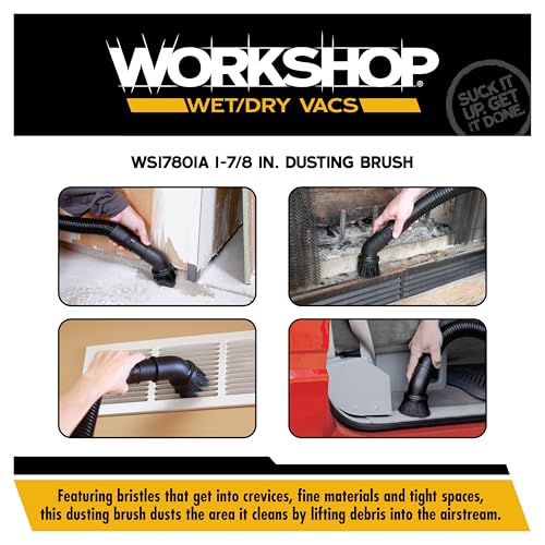 WORKSHOP Wet/Dry Vacs WS17801A 1-7/8-in. Dusting Brush Vacuum Attachment - size: 1-7/8"