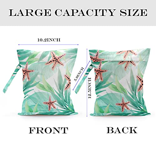 Wet Bag, Wet Dry Bag, Wet Bag for Swimsuit, Travel, Beach, Pool, Diapers, Dirty Yoga Gym Clothes, Makeup Bag, Waterproof Reusable Beach Bag Ocean Decor Starfish Sea Horse Anchor - color: starfish-14