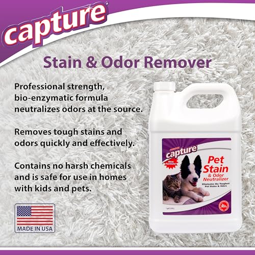 Capture Pet Stain & Odor Remover - Enzyme Pet Odor Eliminator - 1 Gallon - size: 128 Fl Oz (Pack of 1)