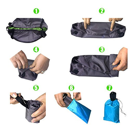 TRENDBOX Foldable Wash Basin Sink Water Bag Portable Mini 8.5L for Footbath Camping Hiking Outdoor Durable Design - color: Dark Blue