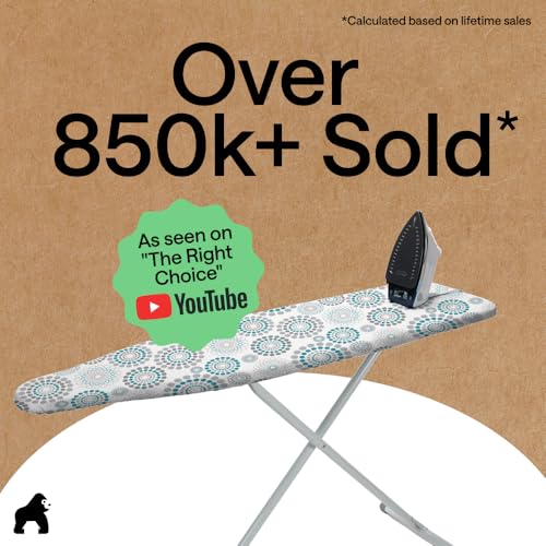 GORILLA GRIP Padded Ironing Board Cover, 15x54 Spiral - color: Spiral: Gray/White/Turquoise, size: 15" X 54"
