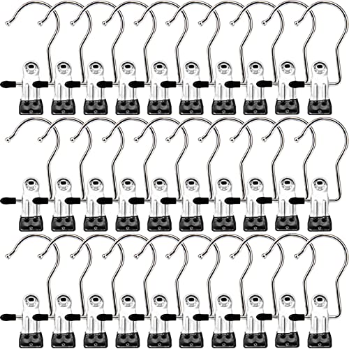 Laundry Hooks Hanging Clips Clothes Pins Closet Hanger Organizer Clamps Socks Towel Clips Heavy Duty Clothespins Bulk Hanger Clips for Closet Travel Pants Socks Handbags, 30 Pack - color: Black, size: 30 PACK