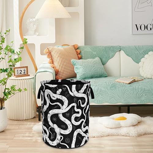 Snake Crawling Laundry Basket Foldable Oxford Cloth Hamper 18.9 x 16.5 Inch - color: Snake Crawling