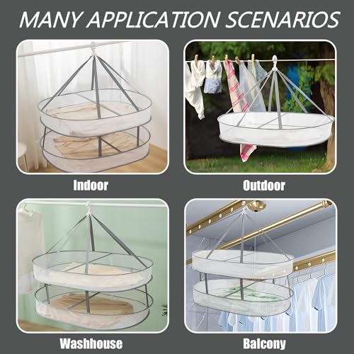 1Tier Clothes Drying Rack Foldable 31.5" Mesh Clothes Hanging Dryer - size: 1 Tier