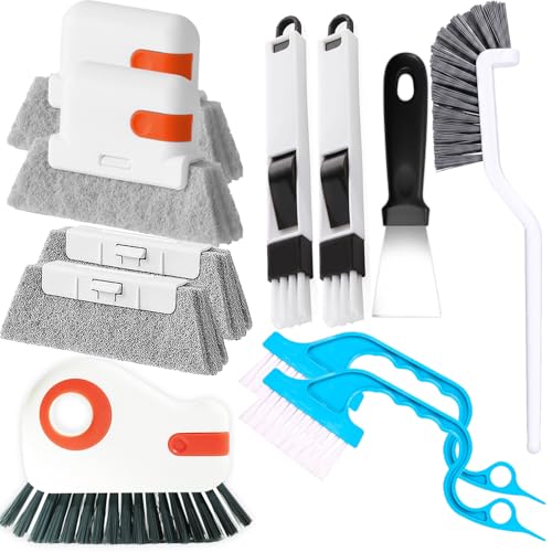 11PCS Window Track Cleaning Tool - Deep Clean Groove Gap Cleaning Brush Kit - size: Upgrade 11Pcs