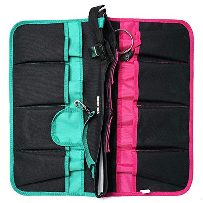MELOTOUGH Bucket Caddy Organizer Bucket Tool Organizer for Garden Tools Fit 3.5 to 5 Gallon Bucket (Pink and Green) - color: Pink and Green