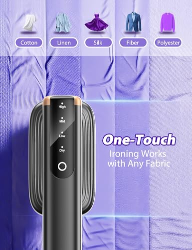 Travel Steamer for Clothes with 180 ml Water Tanks,15s Fast Heat-up,24 g/min Strong Steam Performance, Portable Garment Steamer with Touch Control, LED Display, Steam Iron Black - color: Silk Black