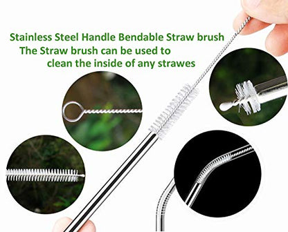 Straw Cleaner Brush for Stanley Extra Long 12 inch, Extra Wide 12mm diam for 40/30/20 oz Stanley Mug, Nylon Bristles and Stainless Steel Handle Straw Brush for 40 oz Stanley(10 PCS) - size: 12 inch Length x 12mm diameter