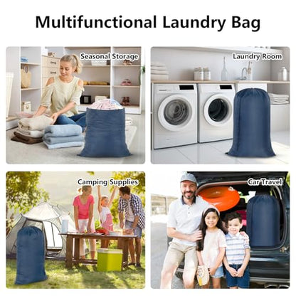 OTraki 28x45 Inch Laundry Bag, Dirty Clothes Travel Wash Bag - color: Navy Blue