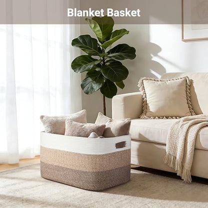 75L Laundry Basket Hamper,Gradient Brown/White, 22"x17"x12" - color: Gradient Brown/White, size: 75L