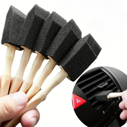 5PCS Crevice Cleaning Brush for Small Gaps, Professional Car Vent Detailing Brush with Foam Sponge, Multi-Purpose Gap Cleaning Tool for Kitchen Blinds and Home Deep Cleaning
