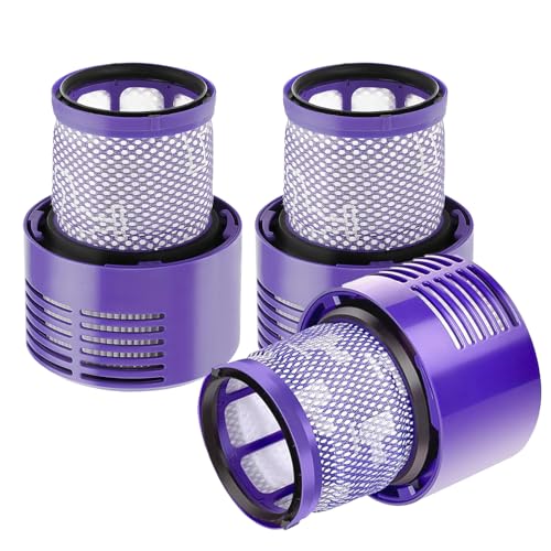 Replacement Filters Compatible with Dyson V10, 3-Pack Washable & Reusable for V10 Cyclone Animal Absolute Total Clean SV12, Part 969082-01, High Suction Performance for Pet Hair & Dust - size: 3V10