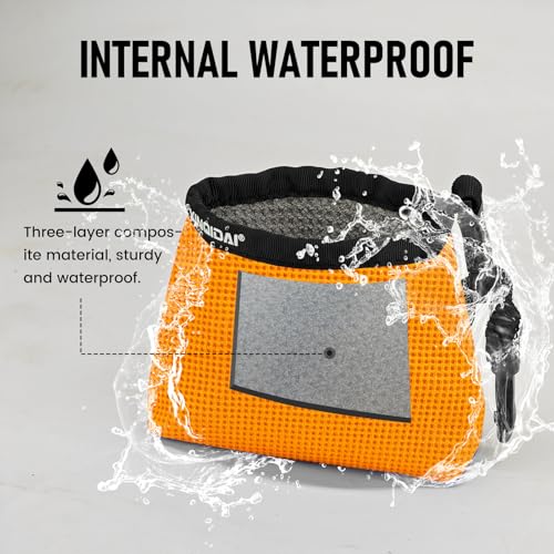 Waterproof Golf Club Cleaner Bag and Golf Ball Washer with Clip, Orange - color: Orange