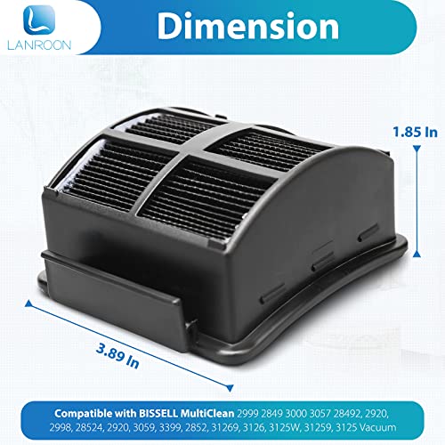 2998 Filter Kit Fit for Bissell 2998 Multiclean Lift-Off Pet Vacuum, Fit for Bissell 2998 2999 2849 3000 3057 2849 28524 2920 3059 3399 2852 3125W 31269 Vacuum, Part 1625641 - size: 3+6 Pack