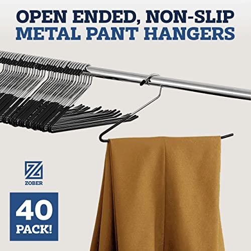 Zober Metal Pant Hangers for Jeans, Clothes Hangers for Pants, 40 Pack - size: 4O Pack