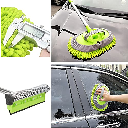 LumiMokki 62-Inch Car Wash Mop Kit with Long Handle Brush for Cars Trucks