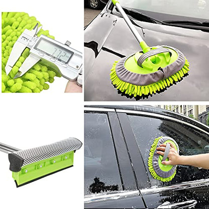 LumiMokki 62-Inch Car Wash Mop Kit with Long Handle Brush for Cars Trucks