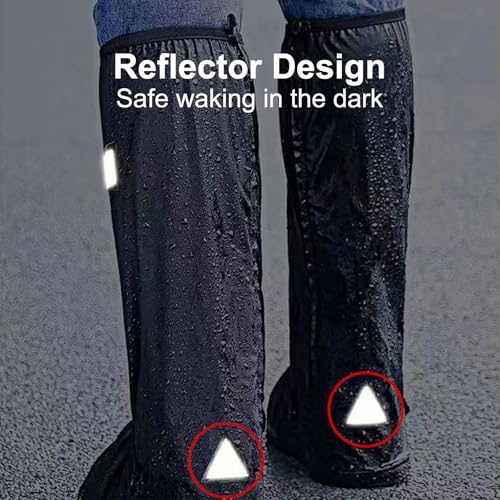 Waterproof Shoe Covers, Reusable & Foldable Rain Boot Shoe Cover with Zipper, Non-Slip, Reflector, Men Women Rain Gear, Black - size: Small