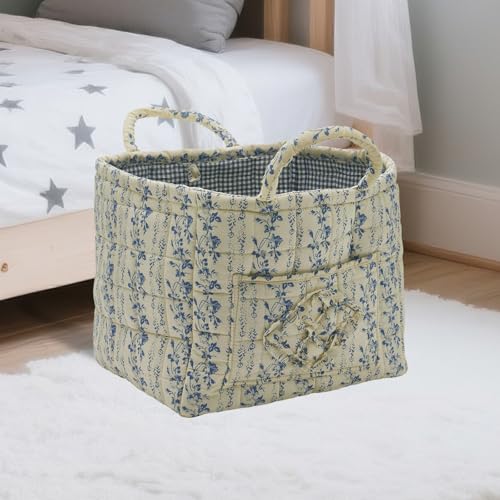 Boho Fabric Storage Basket, Large Capacity Laundry Basket, 12.2'' x 10.23'' x 10.23'' Collapsible Laundry Hamper with Easy Carry Handles (B Multi-Color 5, L) - color: B Multi-Color 5