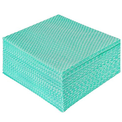 JEBBLAS Disposable Dish Towels and Cloths, Reusable Wipes, 50 Count/Pack, Green - color: Green