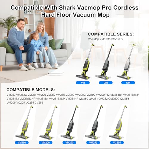 Reusable for Shark Vacmop Replacement Pads: Pad Refill Fit For Shark Wet Vacmop/Vacuum Mop Vac/Vac Mop/Mopvac VM252 VM200 VM200p12 VMP30 VM190 VM250 Cleaner With Dirt Chamber hard floor(1+2+3pack) - color: 1chamber + 2filters + 3bluepads